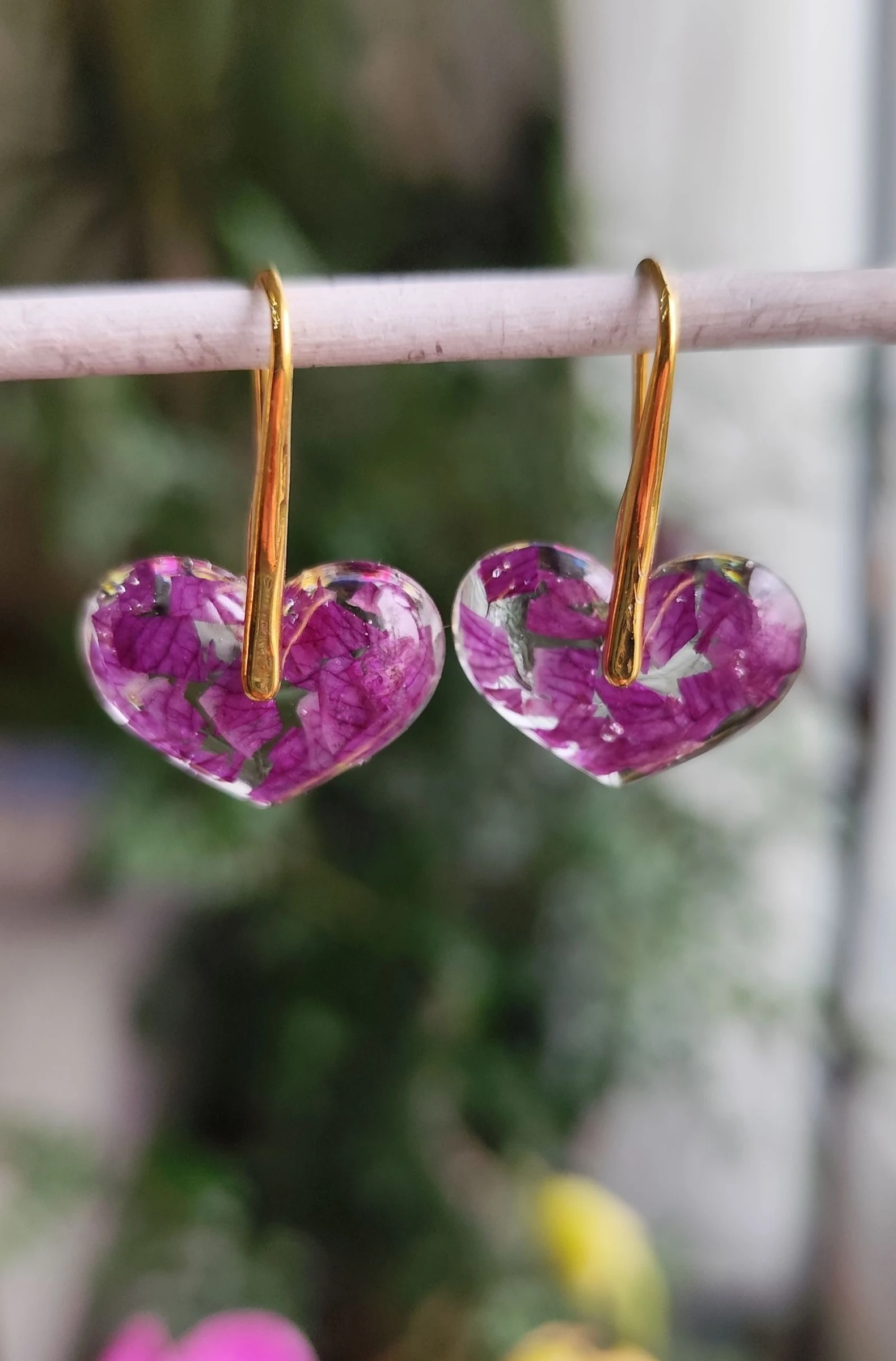 Boucles d'oreilles #fleur naturelle #CŒUR – photo 7